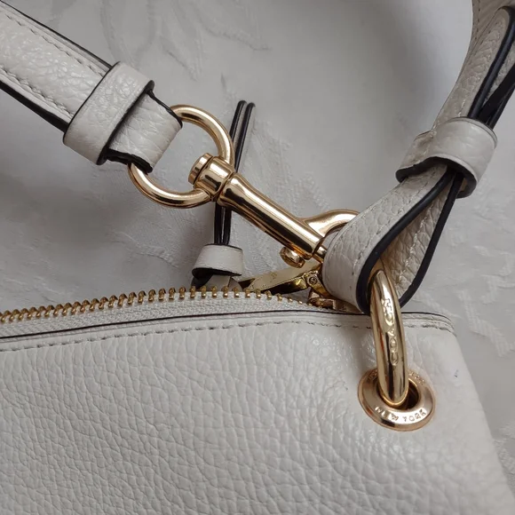 Coach chalk gold Remi refined pebble leather hobo crossbody bag - Picture 10 of 15